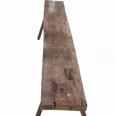 Early 20th Century Primitive Workbench Table Solid Wood 113 5 