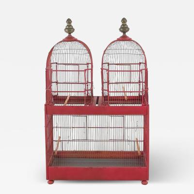 Early 20th Century Red Painted Birdcage England circa 1920