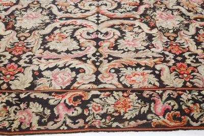 Early 20th Century Russian Bessarabian Floral Handmade Wool Rug