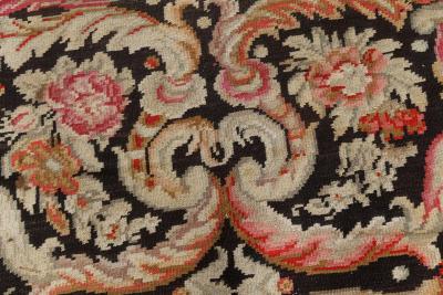 Early 20th Century Russian Bessarabian Floral Handmade Wool Rug