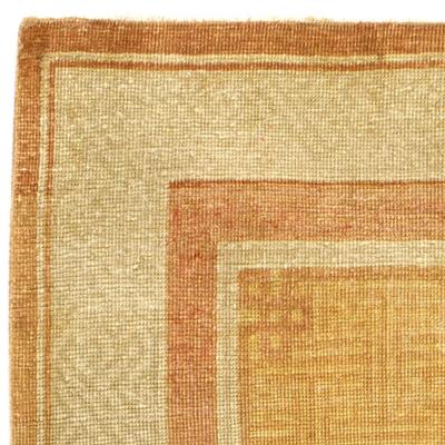 Early 20th Century Samarkand Khotan Yellow Handmade Wool Rug
