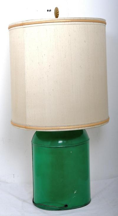 Early 20th Century Sea Shell Tole Canister Lamp 2