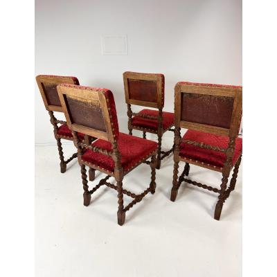 Early 20th Century Set of Four Baroque Style Dining Chairs