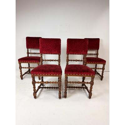 Early 20th Century Set of Four Baroque Style Dining Chairs
