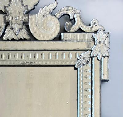 Early 20th Century Shabby Chic Venetian Beveled Mirror South Florida Estate