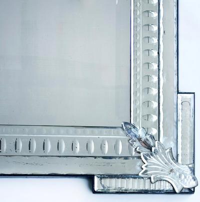 Early 20th Century Shabby Chic Venetian Beveled Mirror South Florida Estate