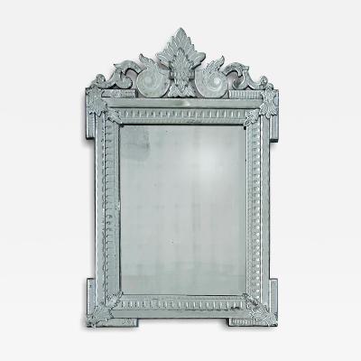 Early 20th Century Shabby Chic Venetian Beveled Mirror South Florida Estate