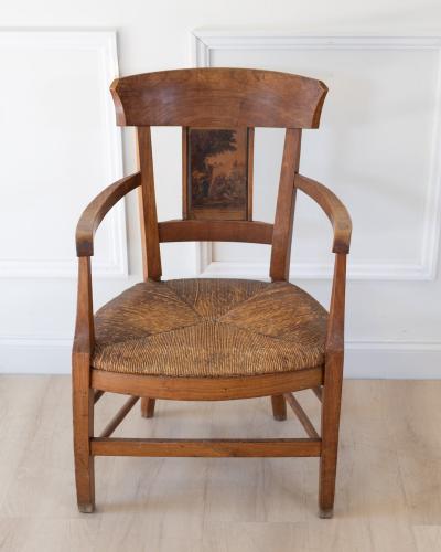 Early 20th Century Straw Armchair