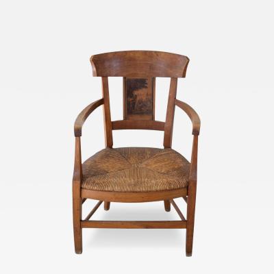 Early 20th Century Straw Armchair
