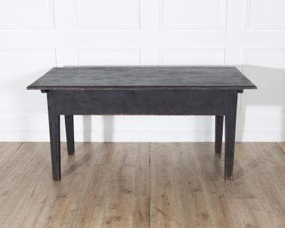 Early 20th Century Swedish Country Pine Kitchen Table in Black