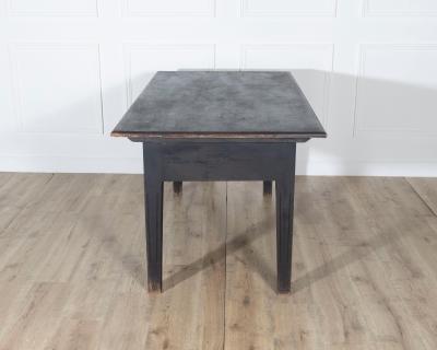 Early 20th Century Swedish Country Pine Kitchen Table in Black