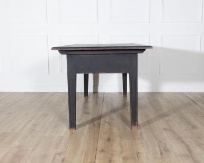 Early 20th Century Swedish Country Pine Kitchen Table in Black