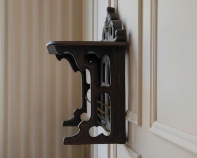 Early 20th Century Swedish Wall Mounted Coat Rack with Brass Hooks