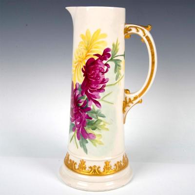 Early 20th Century Tall North American Painted Gilt Porcelain Tankard