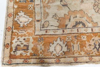 Early 20th Century Turkish Oushak Botanic Handmade Wool Rug