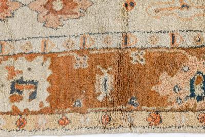Early 20th Century Turkish Oushak Botanic Handmade Wool Rug
