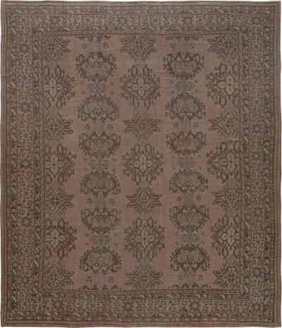 Early 20th Century Turkish Oushak Handmade Wool Rug