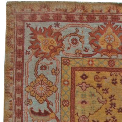Early 20th Century Turkish Oushak Handmade Wool Rug
