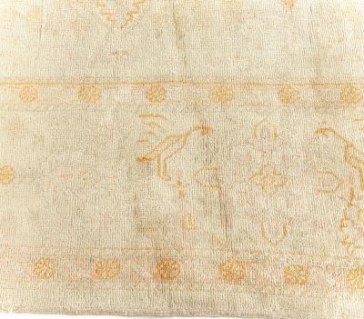 Early 20th Century Turkish Oushak Rug in Beige Orange Yellow Shades