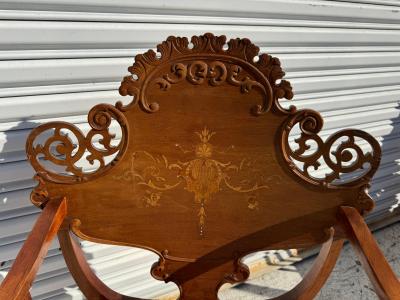 Early 20th Century Upholstered Walnut Savonorola Chair