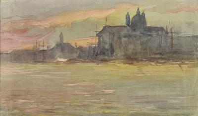 Early 20th Century Watercolor of Venice