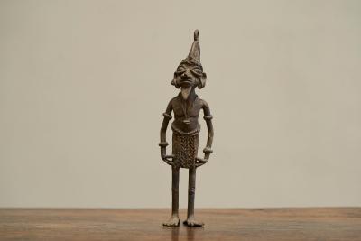 Early 20th Century West African Tribal Figurine in Cast Brass