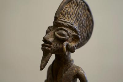 Early 20th Century West African Tribal Figurine in Cast Brass