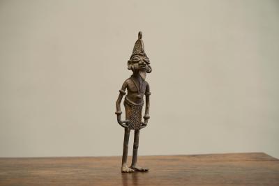 Early 20th Century West African Tribal Figurine in Cast Brass