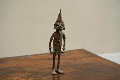Early 20th Century West African Tribal Figurine in Cast Brass