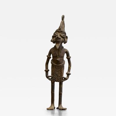 Early 20th Century West African Tribal Figurine in Cast Brass