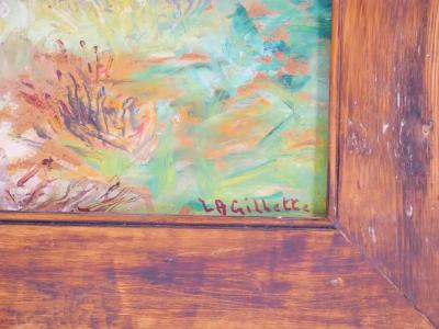 Early 20th Century Wood Framed Oil Board Decorative Painting