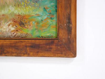 Early 20th Century Wood Framed Oil Board Decorative Painting