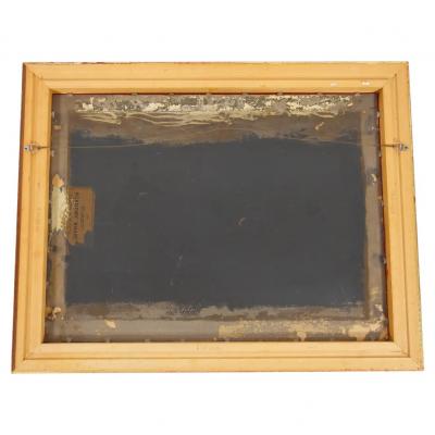 Early 20th Century Wood Framed Oil Board Decorative Painting