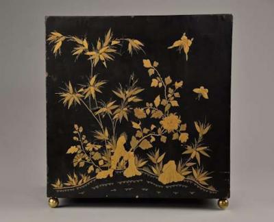 Early 20th century highly decorative Chinese lacquered table cabinet