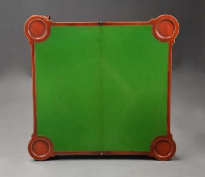 Early 20thC red lacquered Chinoiserie card or games table in the 18thC style