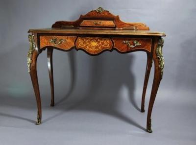 Early 20thc French Kingwood writing table