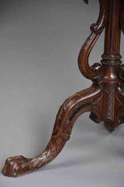 Early 20thc mahogany tilt top tripod table in the Chippendale style