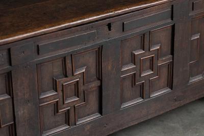 Early Antique Oak Chest in Renaissance Style 17th Century