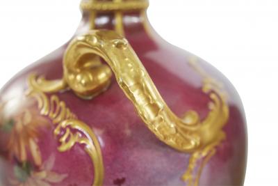 Early Art Nouveau Gilt Porcelain Pair Vase