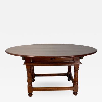 Early Baroque Italian Walnut Oval Center Table circa 1680