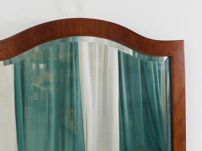 Early Biedermeier Large Antique Pearwood Shield Wall Mirror Vienna 1820s