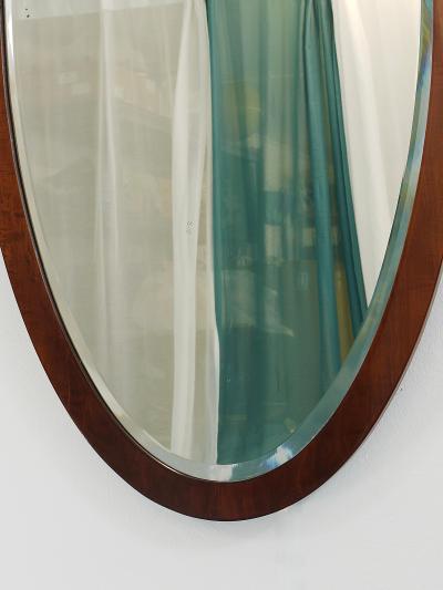 Early Biedermeier Large Antique Pearwood Shield Wall Mirror Vienna 1820s