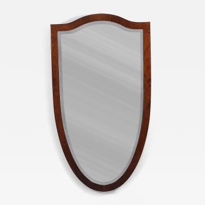 Early Biedermeier Large Antique Pearwood Shield Wall Mirror Vienna 1820s