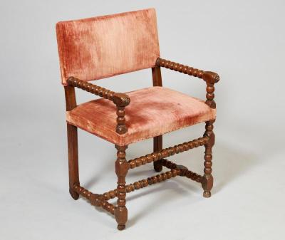 Early Bobbin Turned Walnut Armchair