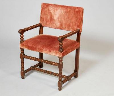 Early Bobbin Turned Walnut Armchair