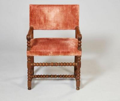 Early Bobbin Turned Walnut Armchair