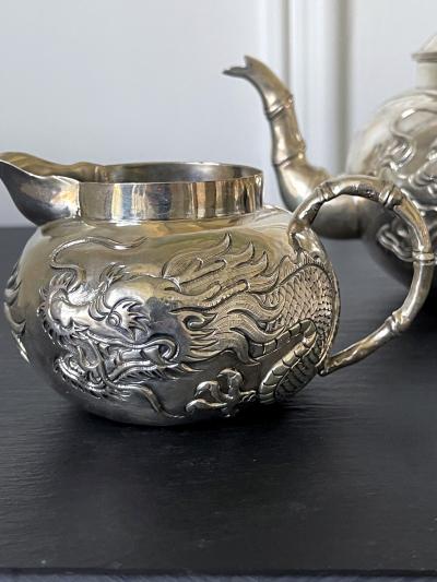 Early Chinese Export Silver Tea Service by Cutshing