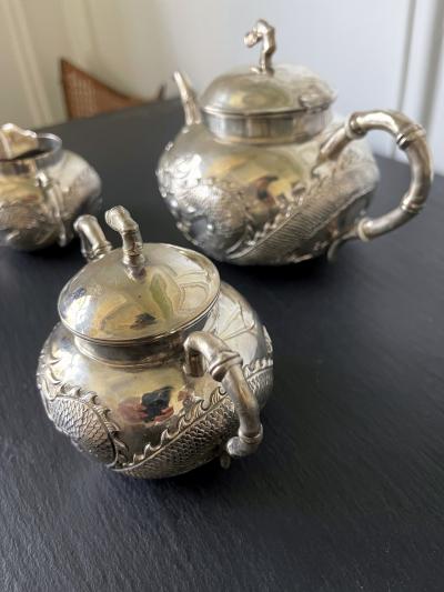 Early Chinese Export Silver Tea Service by Cutshing