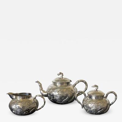 Early Chinese Export Silver Tea Service by Cutshing