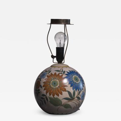 Early Dutch Ceramic table lamp by Plateel Gouda